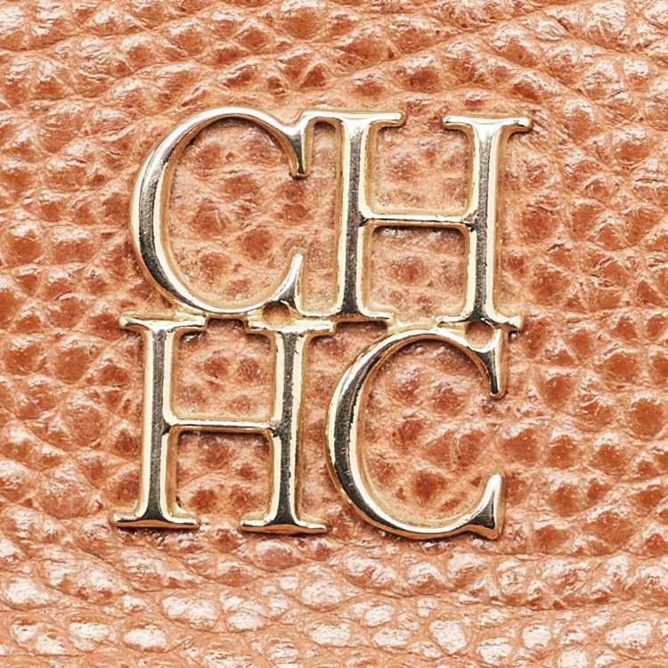 Pre Owned Carolina Herrera Brown Leather Minueto Top Handle Bag