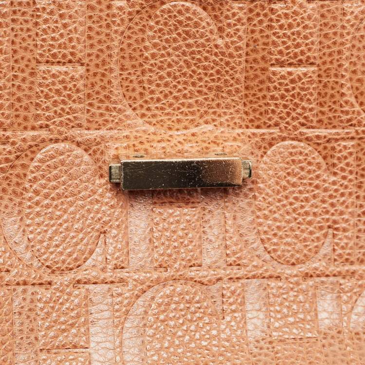 Pre Owned Carolina Herrera Brown Leather Minueto Top Handle Bag