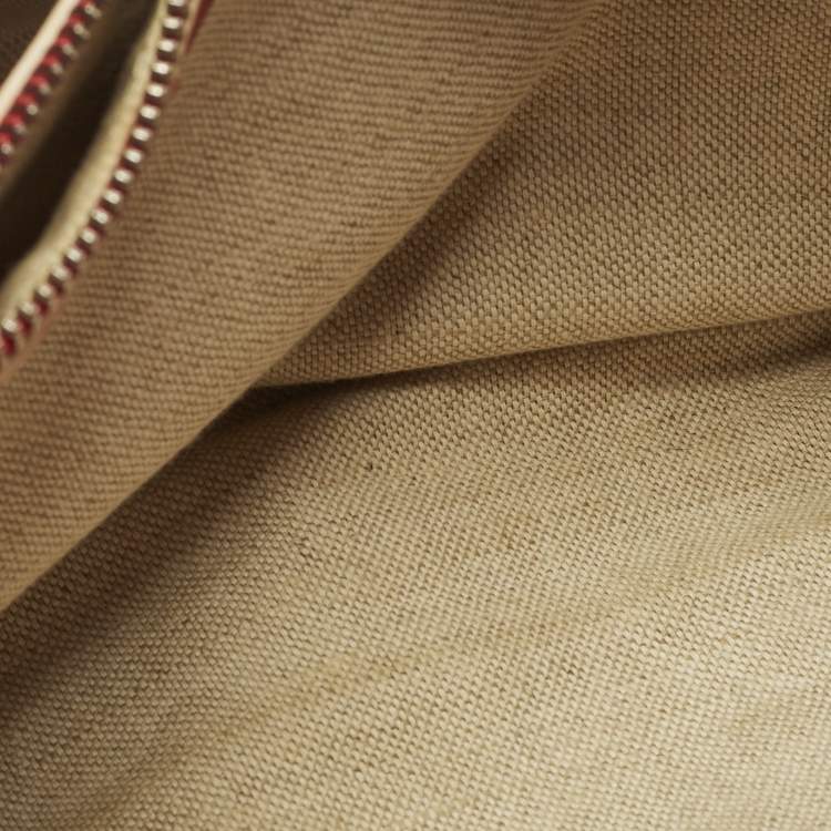 Pre Owned Carolina Herrera CHHC Logo Red Quilted Leather Chain Tote