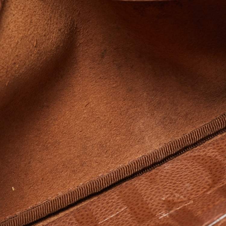 Pre Owned Carolina Herrera Brown Leather Chain Clutch