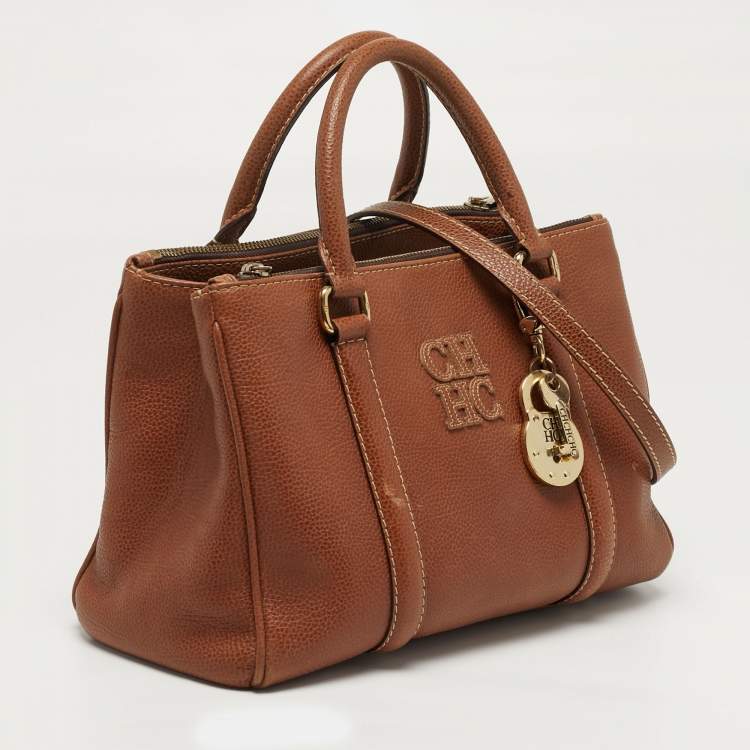 مملوكة مسبقًا Carolina Herrera Matteo Brown Leather Tote