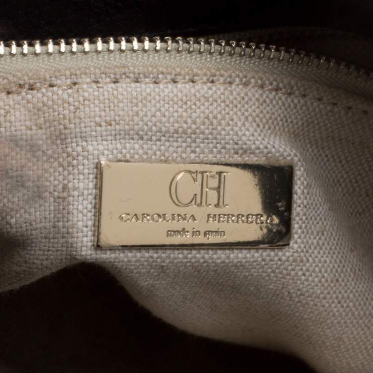 Pre Owned Carolina Herrera Black Leather Chain Shoulder Bag