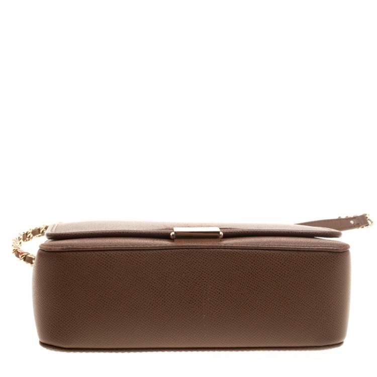 Pre Owned Carolina Herrera Brown Leather Shoulder Bag