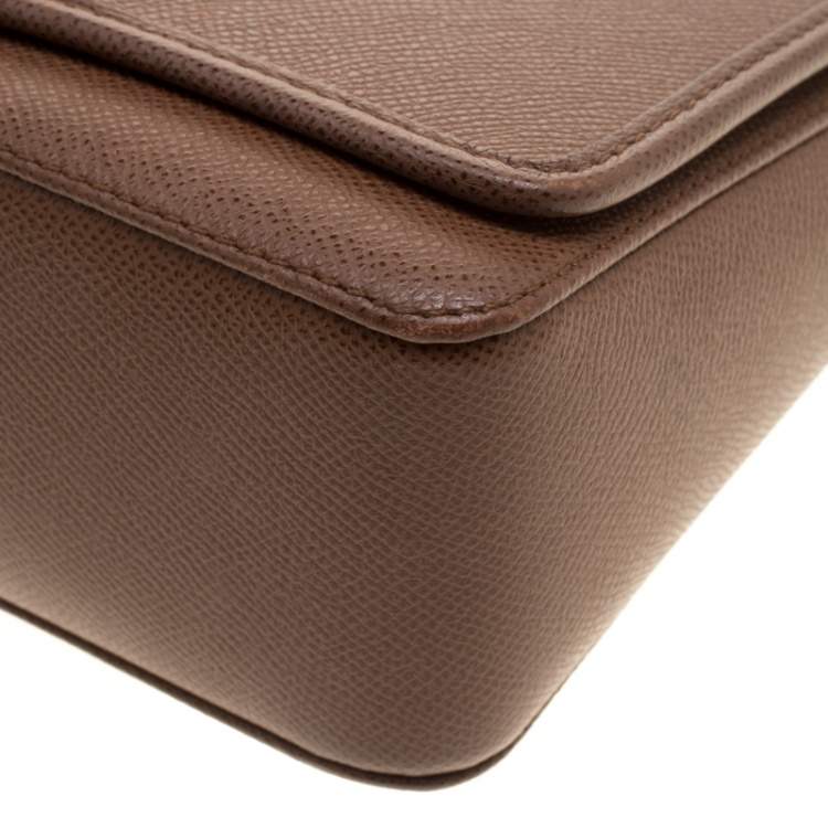 Pre Owned Carolina Herrera Brown Leather Shoulder Bag