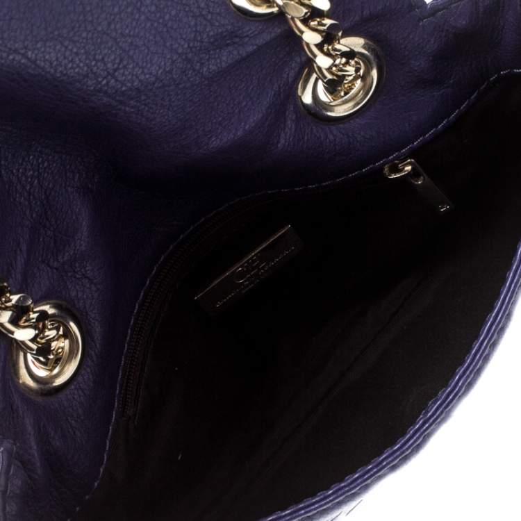 مملوكة مسبقًا Carolina Herrera Purple Monogram Leather Audrey Shoulder Bag