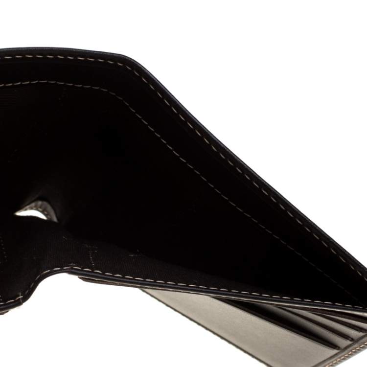 Pre Owned Carolina Herrera Black Monogram Leather Bifold Wallet