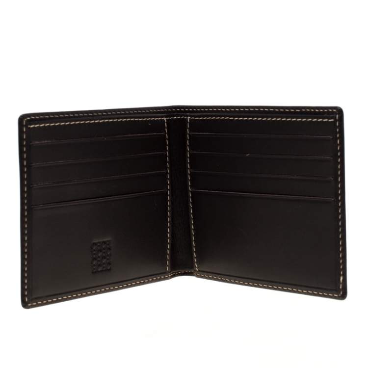 Pre Owned Carolina Herrera Black Monogram Leather Bifold Wallet