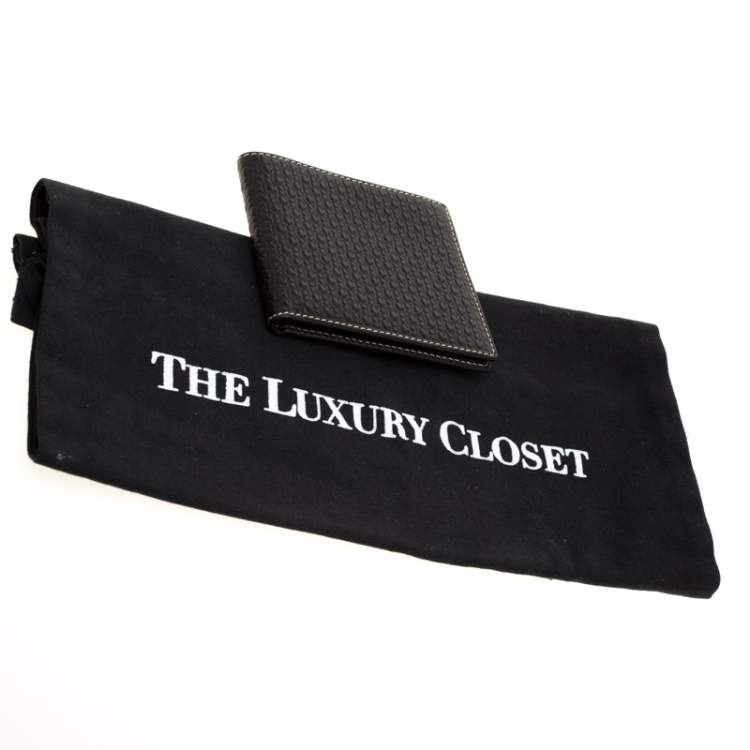 Pre Owned Carolina Herrera Black Monogram Leather Bifold Wallet