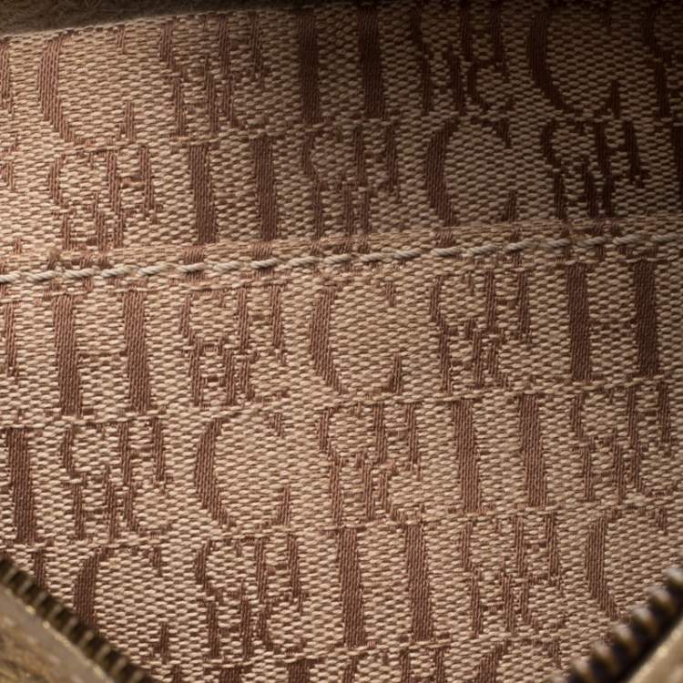 Pre Owned Carolina Herrera Gold Metallic Leather Andy Boston Bag