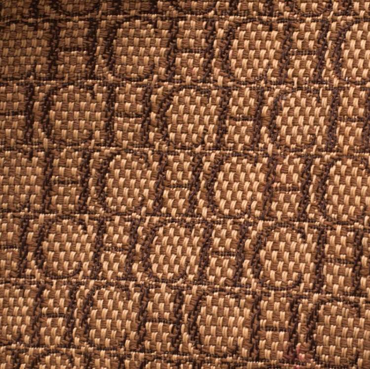 Pre Owned Carolina Herrera Brown Monogram Leather Shoulder Bag