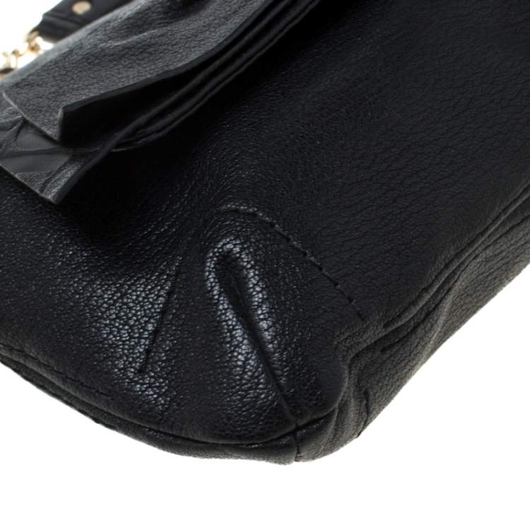 Pre Owned Carolina Herrera Black Leather Audrey Shoulder Bag