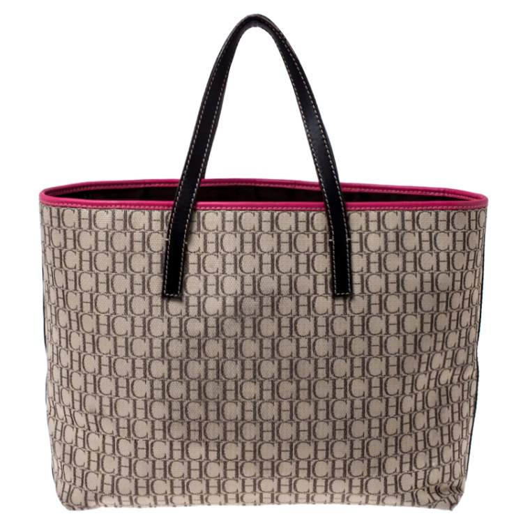 Pre Owned Carolina Herrera Multicolor Monogram Canvas Shopper Tote