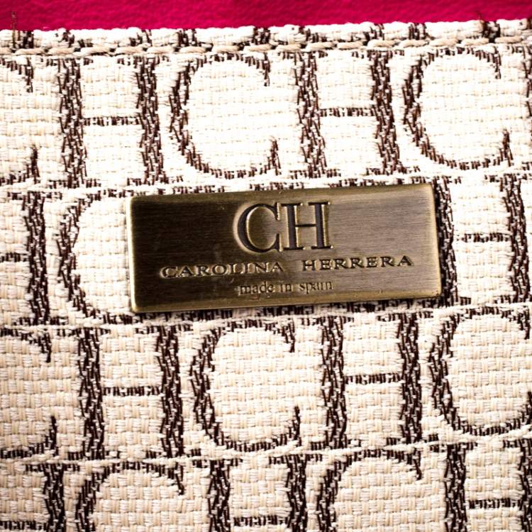 Pre Owned Carolina Herrera Multicolor Monogram Canvas Shopper Tote