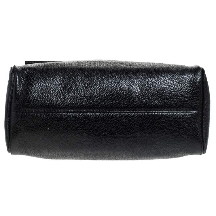 Pre Owned Carolina Herrera Black Leather Minuetto Flap Top Handle Bag