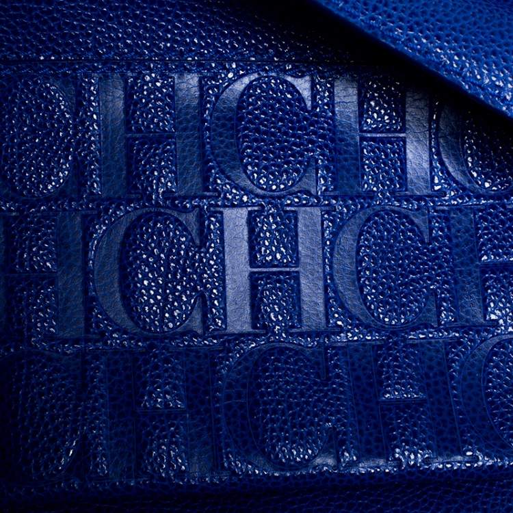 مملوكة مسبقًا Carolina Herrera Blue Leather Minuetto Flap Top Handle Bag