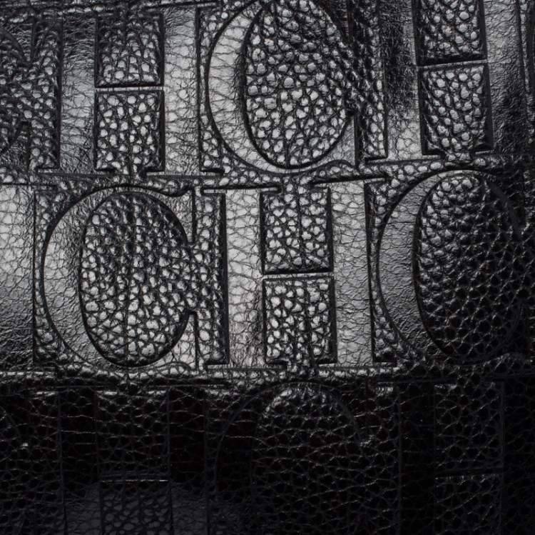 Pre Owned Carolina Herrera Black Leather Tempo Collection Adagio Tote