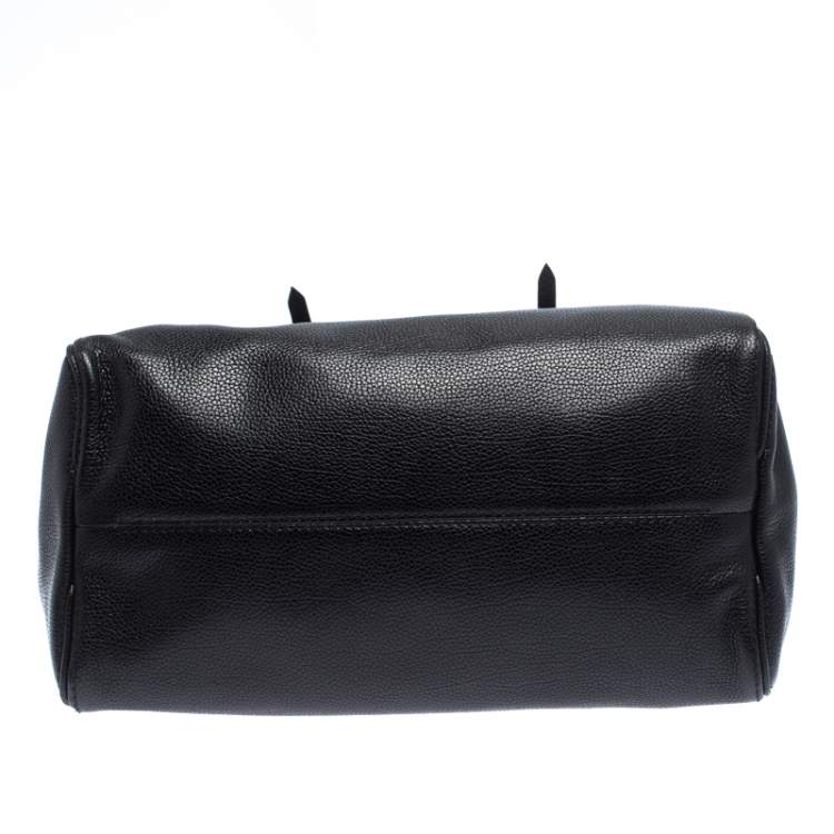 Pre Owned Carolina Herrera Black Leather Tempo Collection Adagio Tote