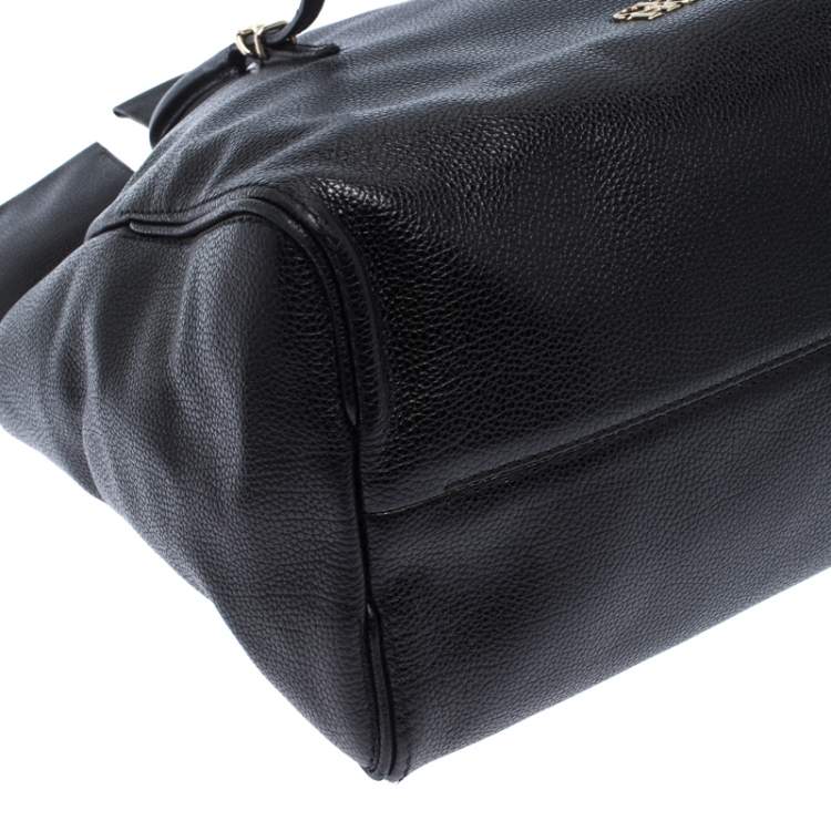 Pre Owned Carolina Herrera Black Leather Tempo Collection Adagio Tote