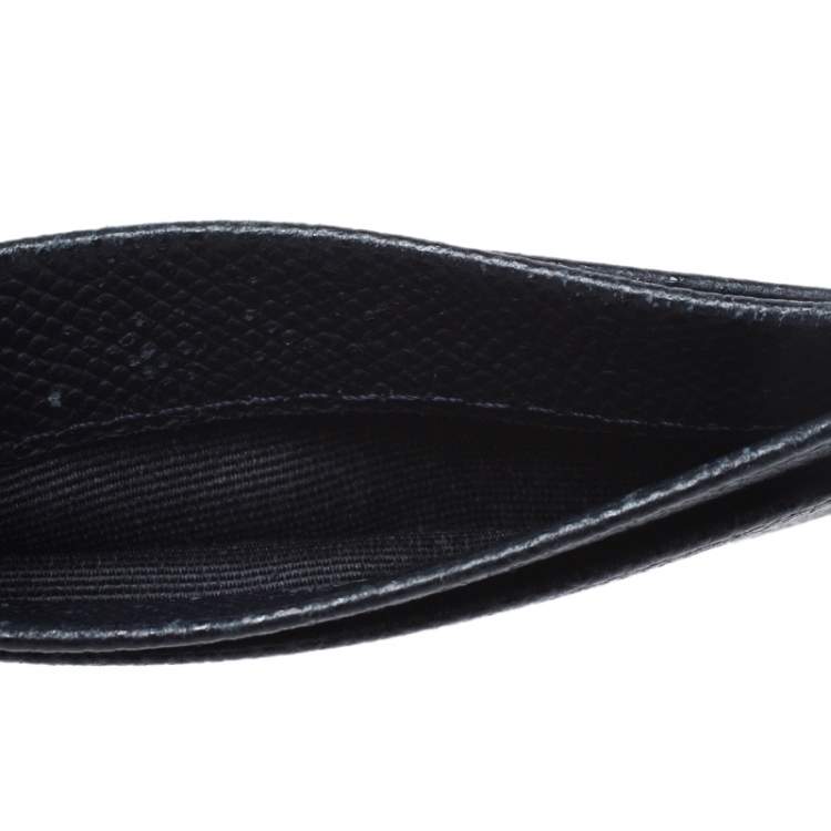 Pre Owned Carolina Herrera Navy Blue Leather Card Holder