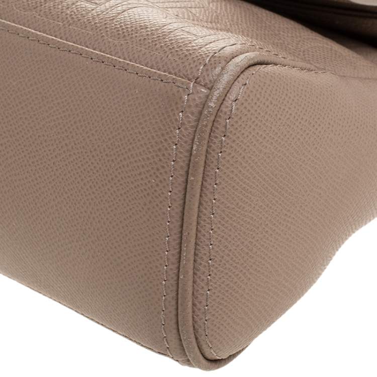 Pre Owned Carolina Herrera Beige Leather Minueto Top Handle Bag