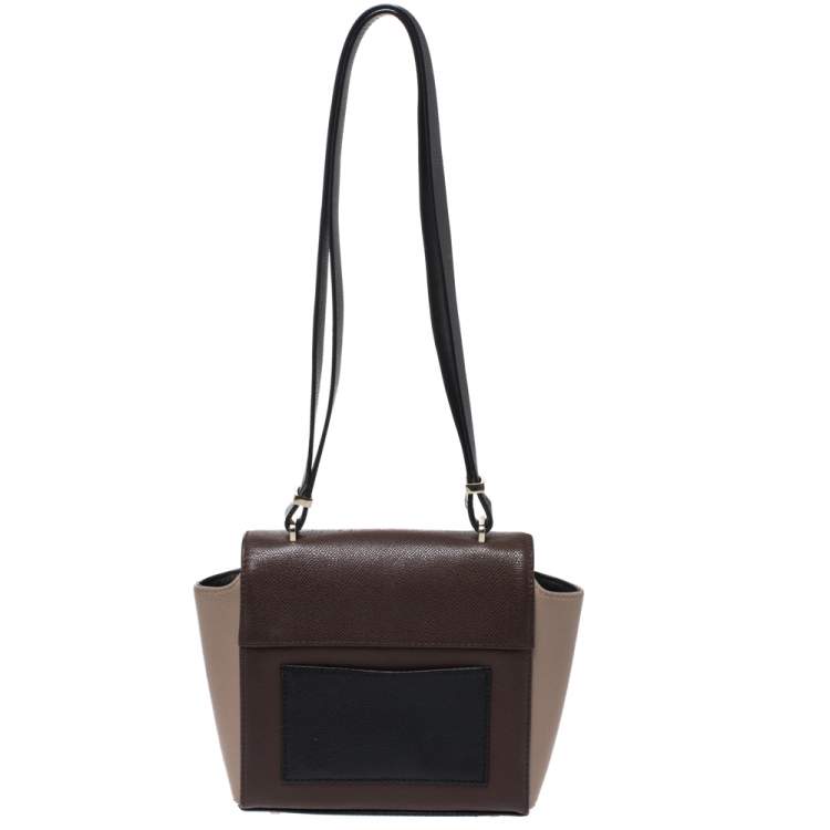 Pre Owned Carolina Herrera Tri Color Leather Shoulder Bag