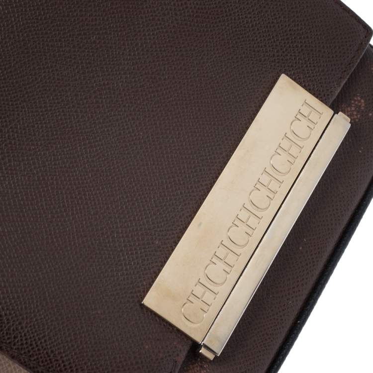 Pre Owned Carolina Herrera Tri Color Leather Shoulder Bag
