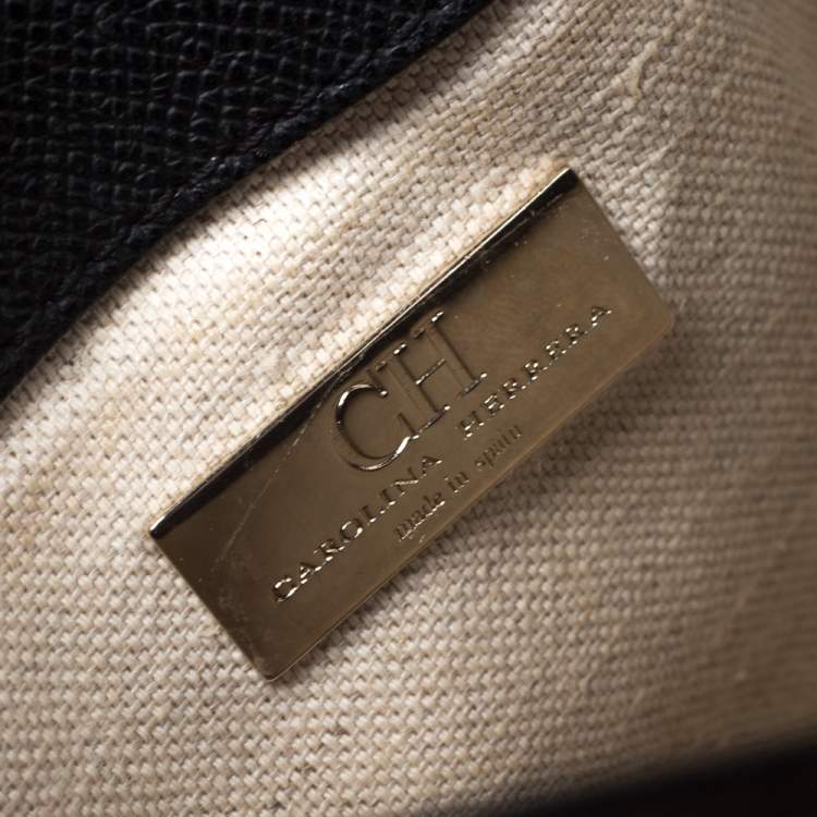 Pre Owned Carolina Herrera Tri Color Leather Shoulder Bag