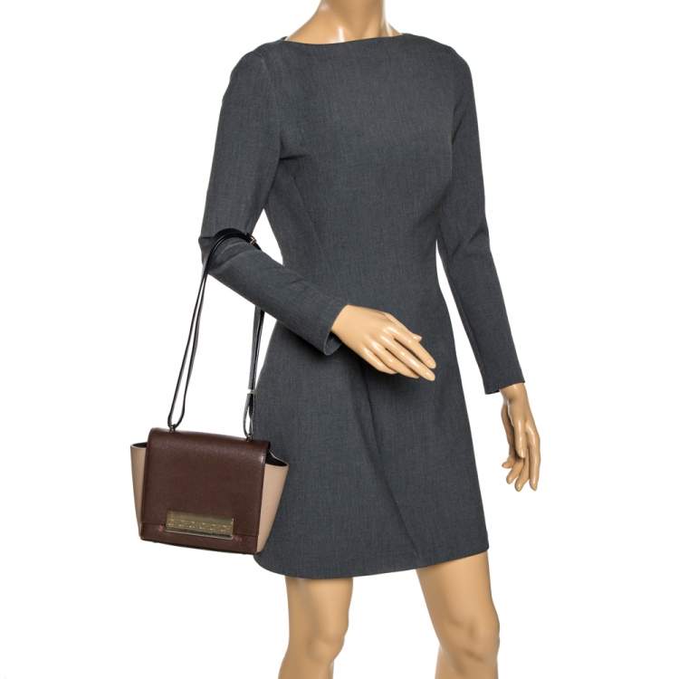 Pre Owned Carolina Herrera Tri Color Leather Shoulder Bag