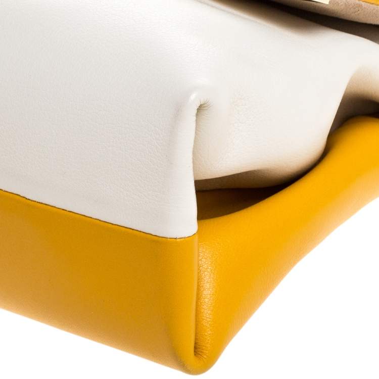 Pre Owned Carolina Herrera Bicolor Leather Top Handle Bag
