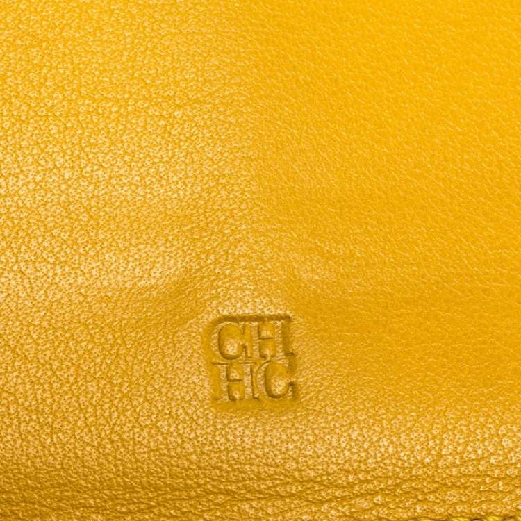 Pre Owned Carolina Herrera Multicolor Leather Trifold Continental Wallet