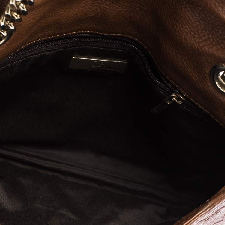 مملوكة مسبقًا Carolina Herrera Brown Monogram Leather Audrey Shoulder Bag