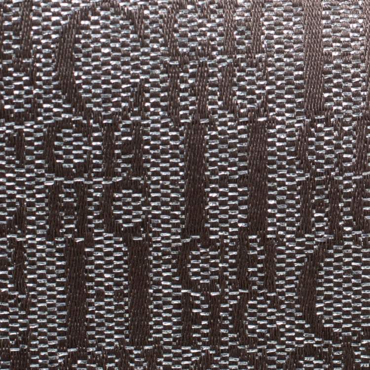 Pre Owned Carolina Herrera Metallic Silver Monogram Embossed Leather Andy Boston Bag