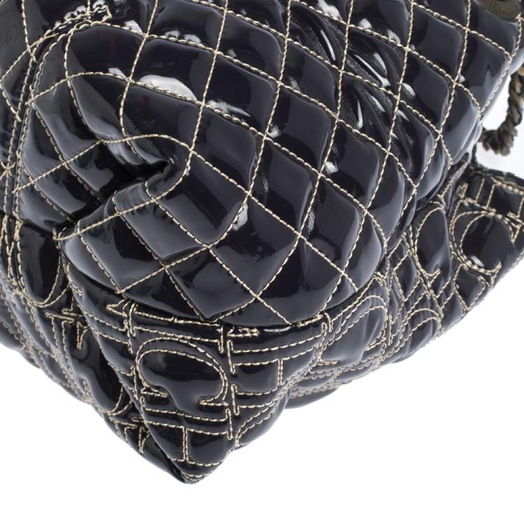 مملوكة مسبقًا Carolina Herrera Eggplant Monogram Patent Leather Chain Tote