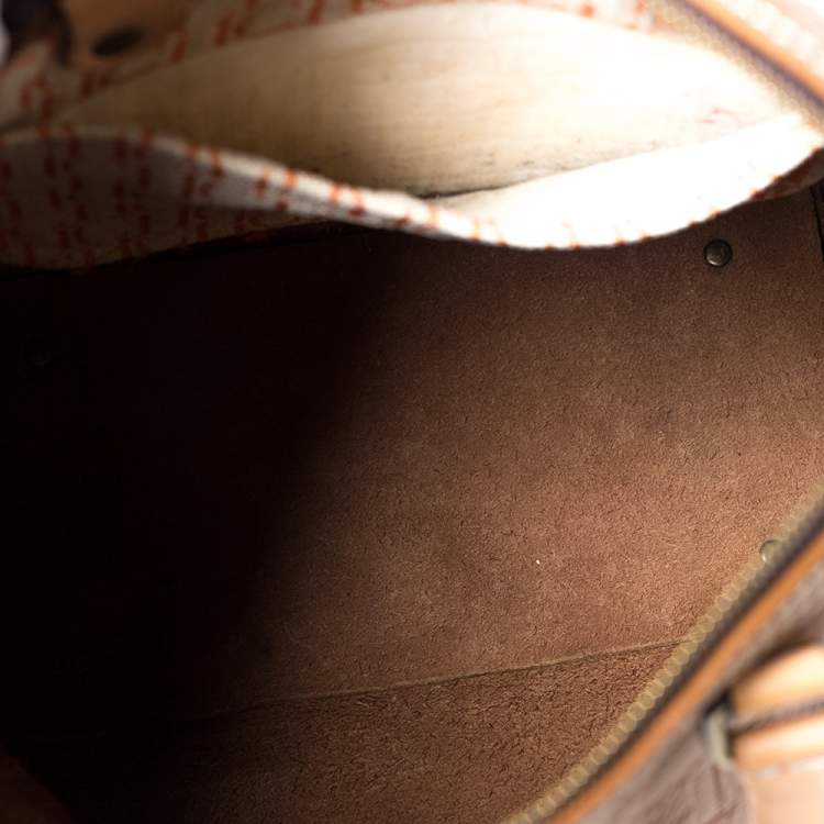 Pre Owned Carolina Herrera Brown Embossed Leather Andy Tote