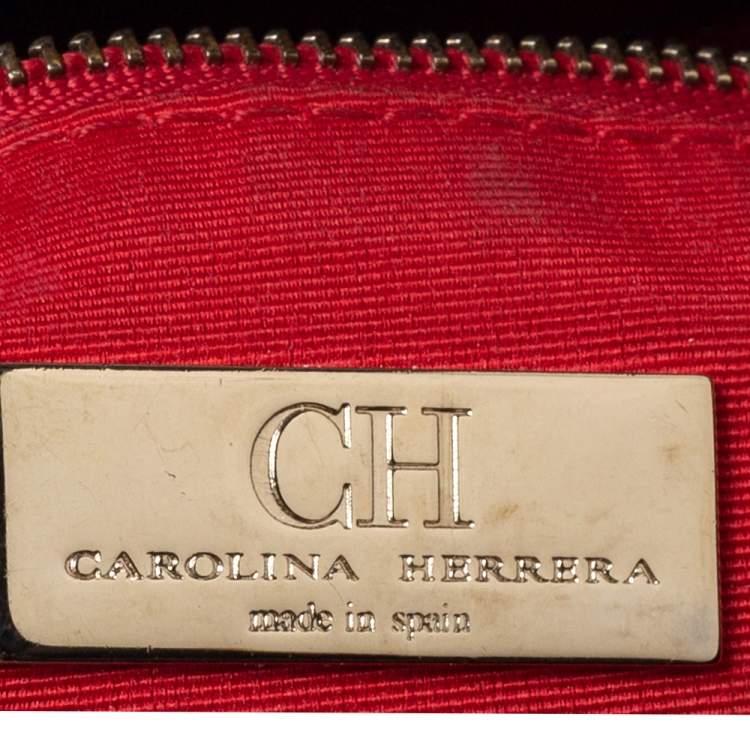 Pre Owned Carolina Herrera Black Quilted Leather Flap Chain Shoulder Bag