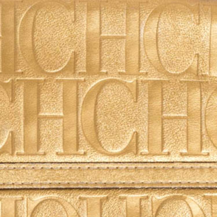 Pre Owned Carolina Herrera Gold Monogram Leather Matryoshka Tote