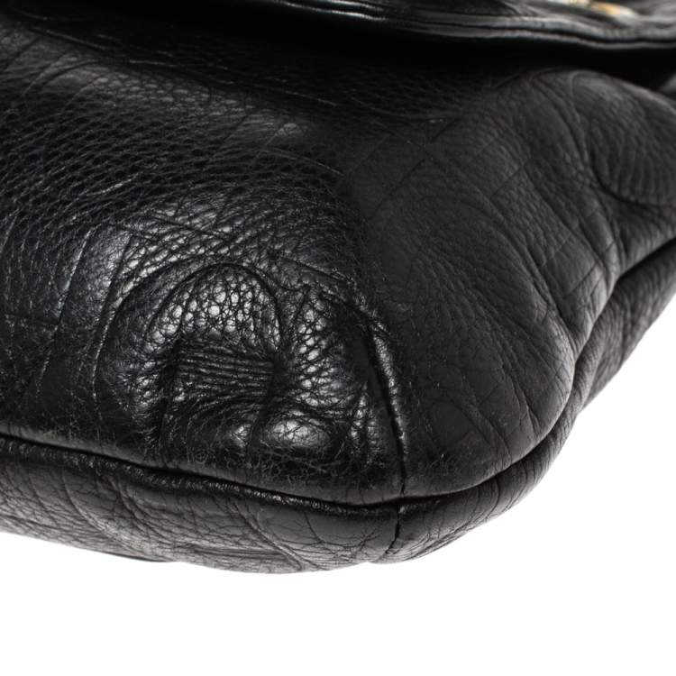 Pre Owned Carolina Herrera Black Leather Audrey Shoulder Bag