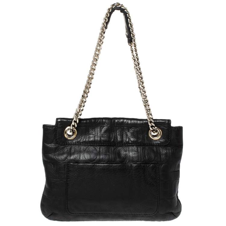 Pre Owned Carolina Herrera Black Leather Audrey Shoulder Bag