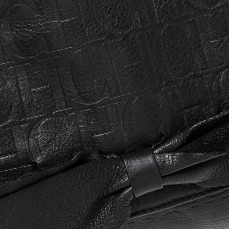 Pre Owned Carolina Herrera Black Leather Audrey Shoulder Bag