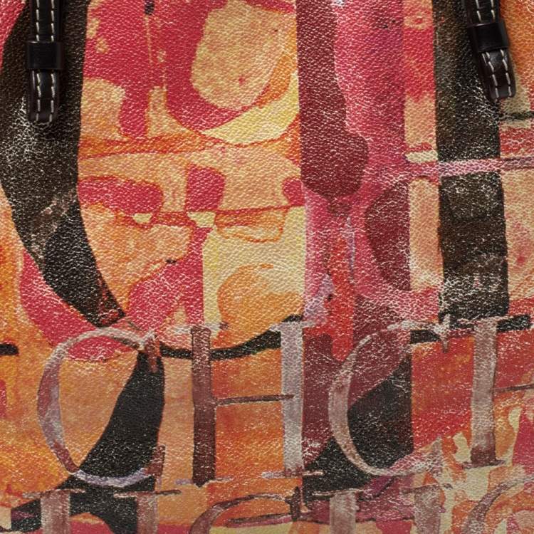 Pre Owned Carolina Herrera Multicolor Printed Coated Canvas and Leather Shopper Tote