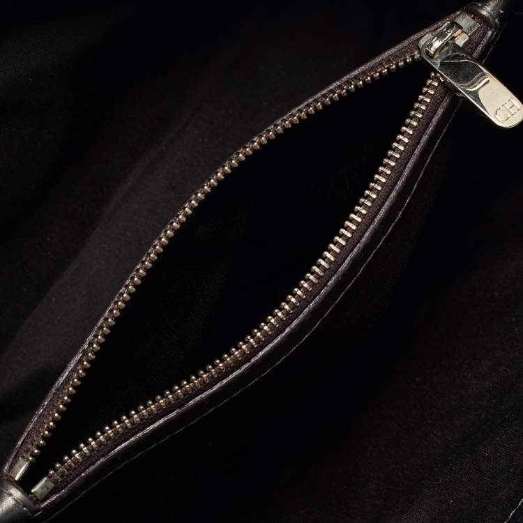 Pre Owned Carolina Herrera Metallic Quilted Leather Shopper Tote