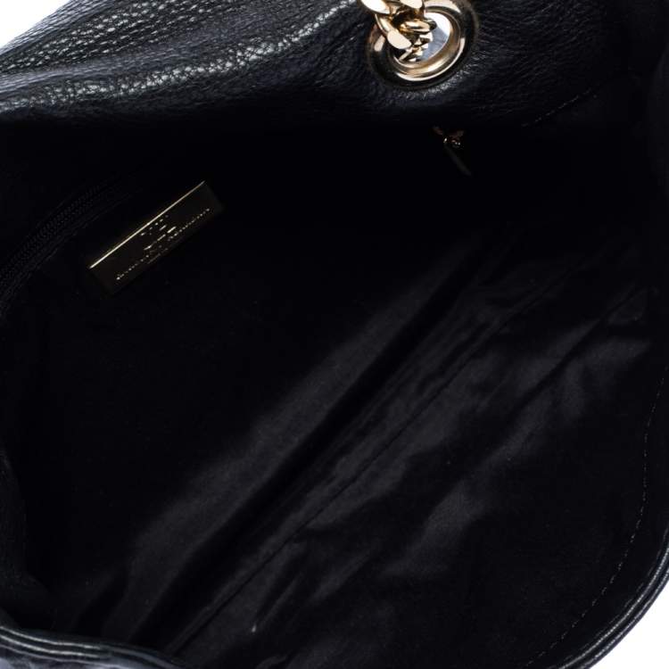 Pre Owned Carolina Herrera Black Leather Audrey Shoulder Bag