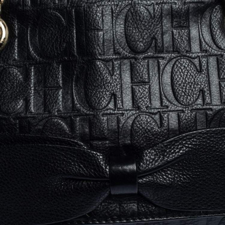 Pre Owned Carolina Herrera Black Leather Audrey Shoulder Bag