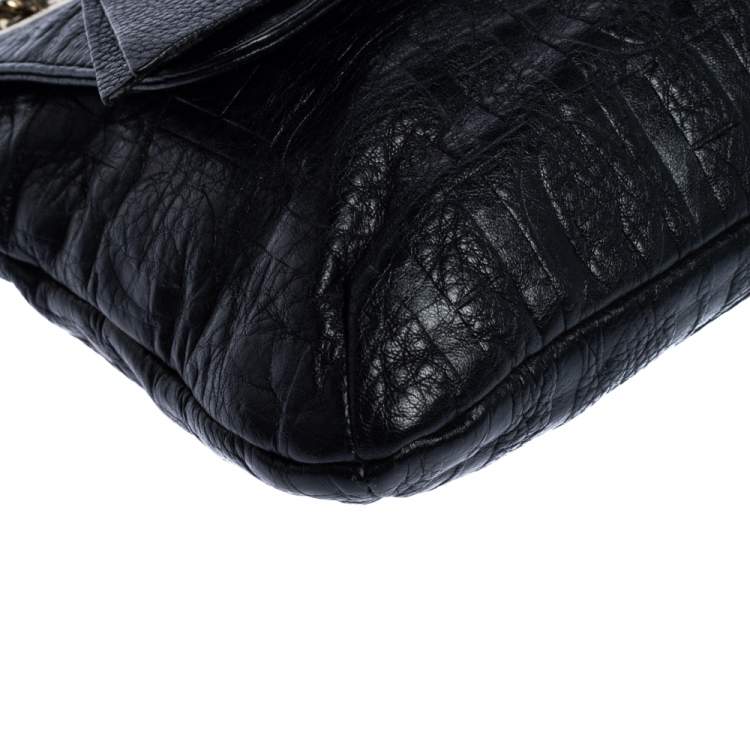 Pre Owned Carolina Herrera Black Leather Audrey Shoulder Bag