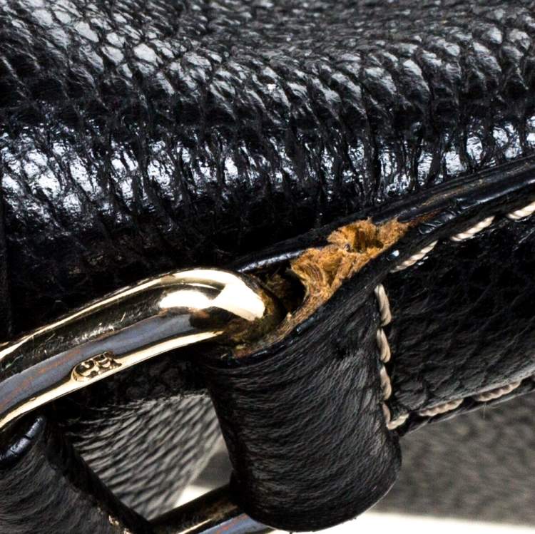 Pre Owned Carolina Herrera Black Leather Hobo