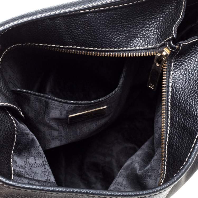 Pre Owned Carolina Herrera Black Leather Hobo