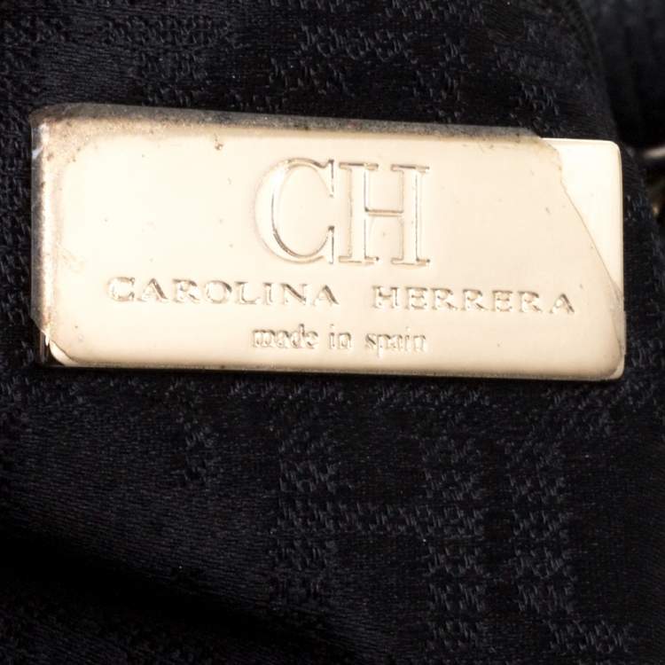 Pre Owned Carolina Herrera Black Leather Hobo