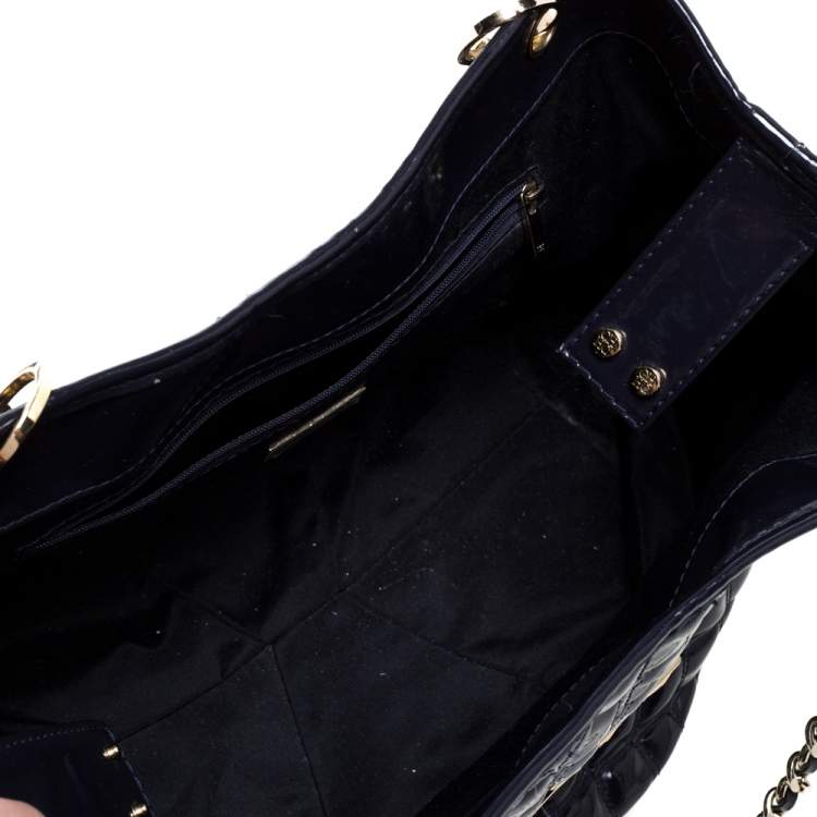 Pre Owned Carolina Herrera Purple Croc Embossed Patent Leather Tote