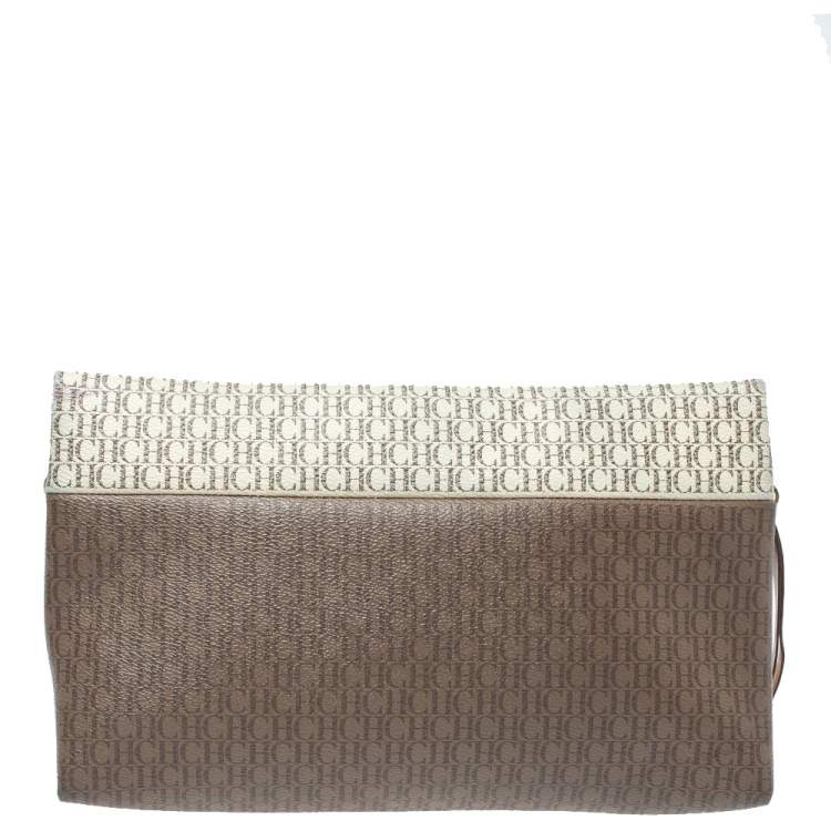 Pre Owned Carolina Herrera Signature Coated Canvas Inro Clutch