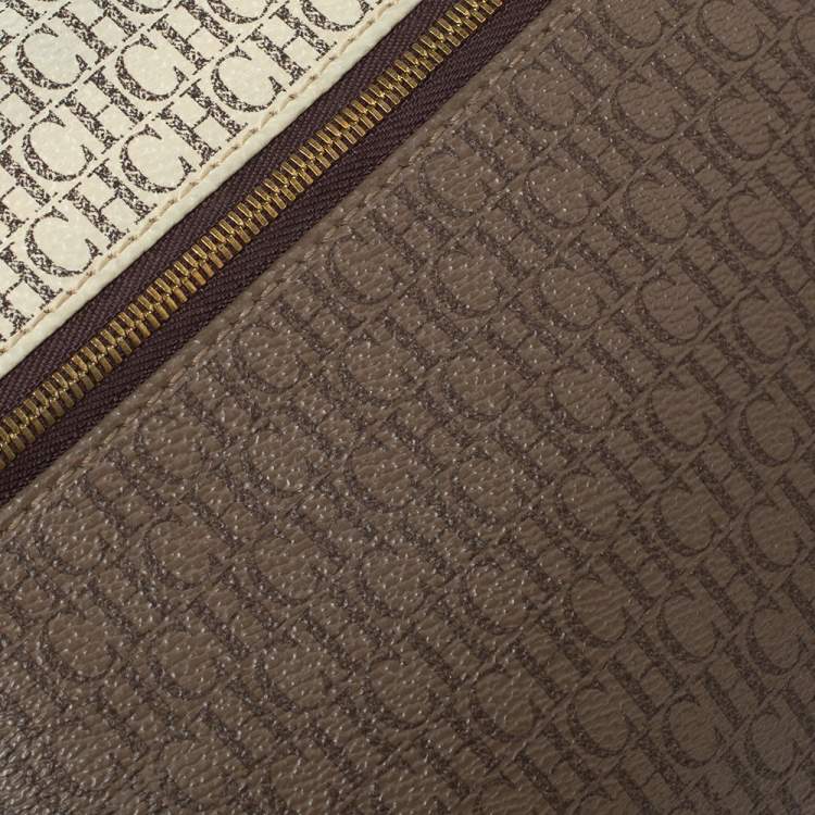 Pre Owned Carolina Herrera Signature Coated Canvas Inro Clutch